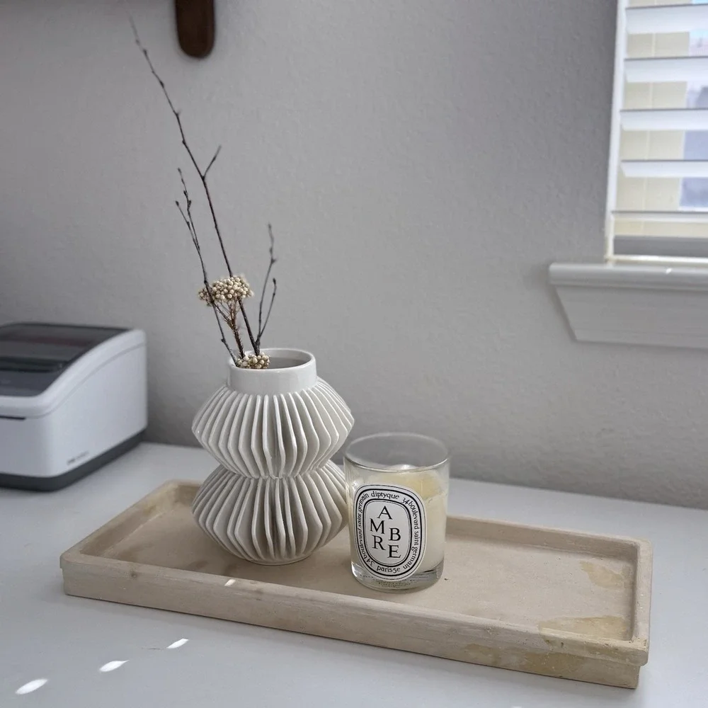 Threshold Designed with Studio McGee Beige Ceramic Decorative Tray 16